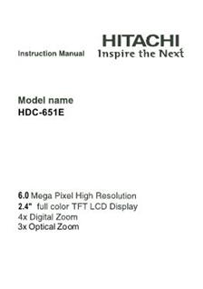 Hitachi HDC 651 E manual. Camera Instructions.